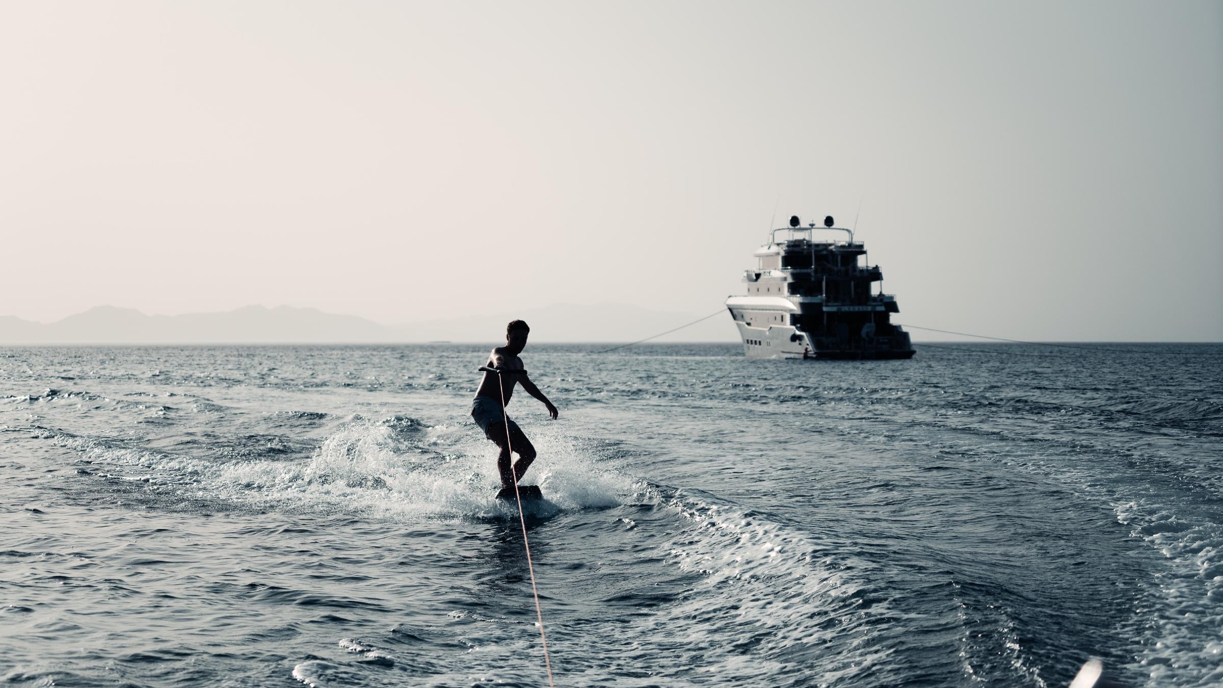 Kitesurfing from a superyacht